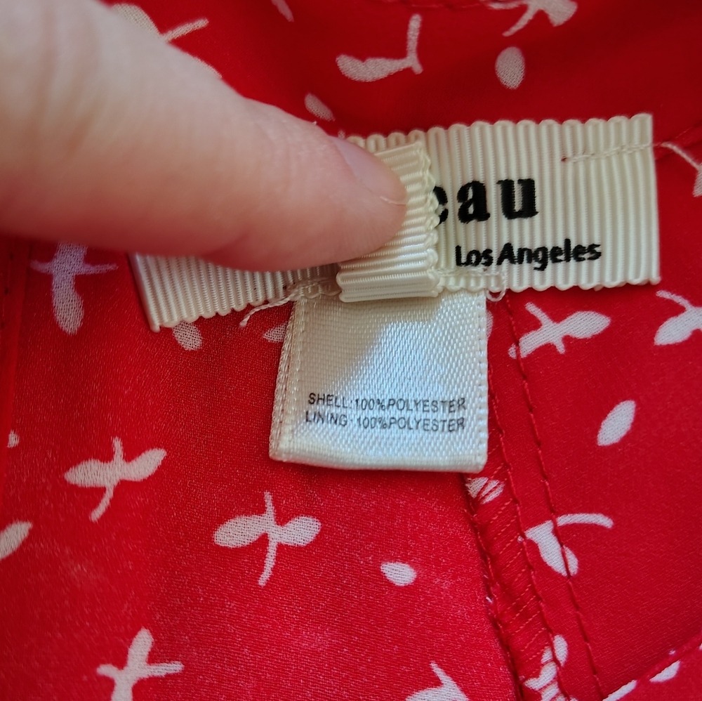 *NWOT* Monteau LA Women's Medium Red Ruffle Tiered Sleeveless Halter Midi Dress - Picture 12 of 13
